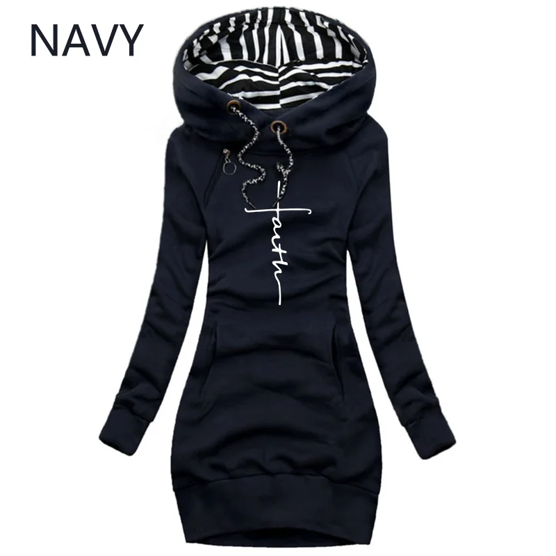 Top Trends: NEW Women's Autumn Dresses Fashion Long Sleeve Hoodie Dress Casual Female Outdoors Pullover Dress Shoppable Styles - Image 3