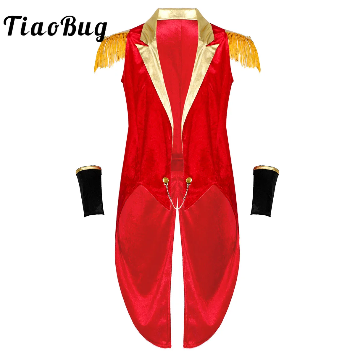 Top Trends: Mens Circus Ringmaster Costume Lion Tamer Showman Cosplay Jacket Swallow-tailed Coat With Cuffs Set Tailcoat Halloween Sets Shoppable Styles