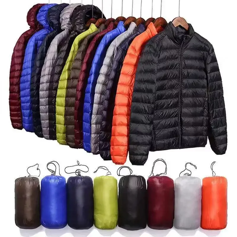 Top Trends: Autumn Winter Light Down Jacket Men's Fashion Hooded Short Ultra-thin Lightweight Youth Slim Coat Down Jackets 2023 Shoppable Styles