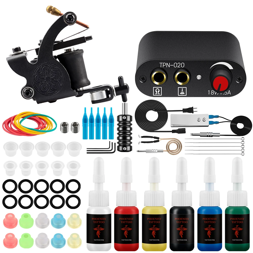 Top Trends: Tattoo Machines Kit For Beginner 5ml Black Ink Power Supply Grips Body Art Design Tools Set Tattoo Permanent Makeup Supplies Kit Shoppable Styles