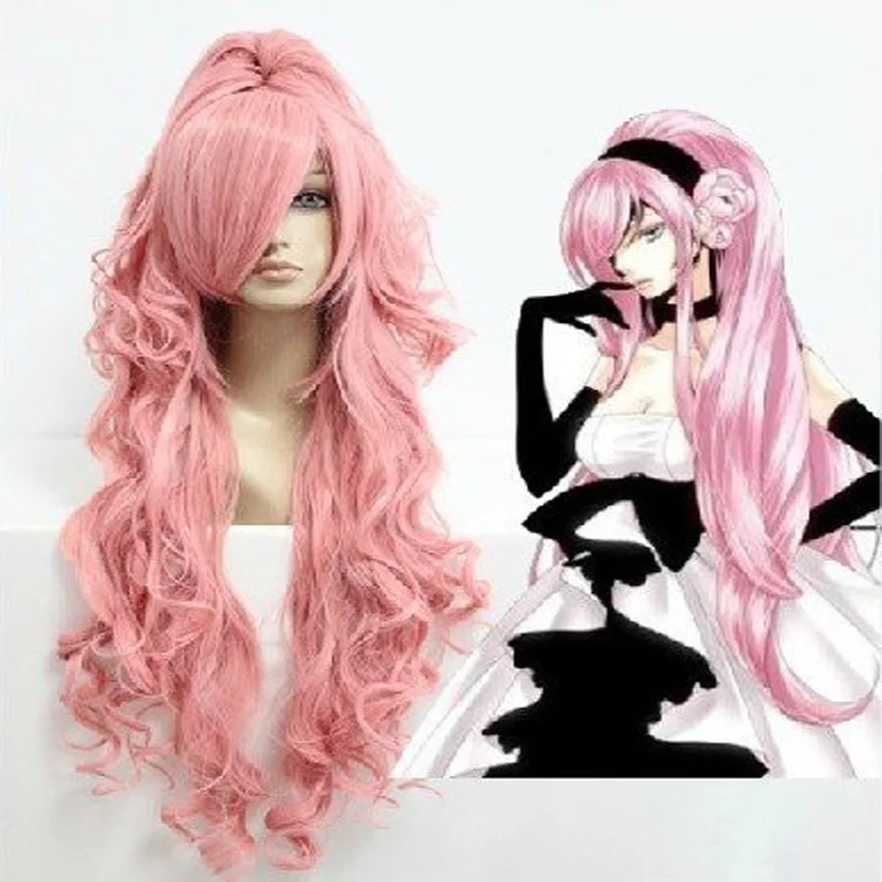 Top Trends: HAIRJOY Synthetic Hair Vocaloid Luka Cosplay Wig Pink Red Curly Wigs With Ponytail Shoppable Styles