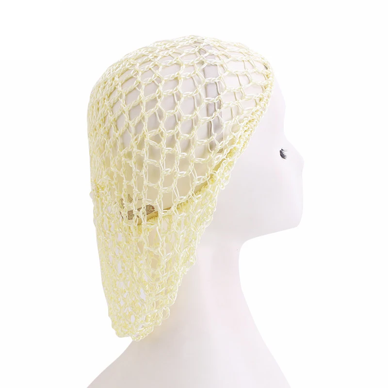 Top Trends: Women Ladies Soft Rayon Crochet Hairnet Wide Band Mesh Snood Hair Net Knit Hat Cap Lady Turban Hair Accessories Cheveux Femme Shoppable Styles - Image 6