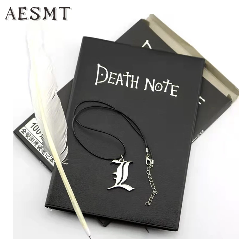 Top Trends: Anime Death Note Notebook Set Leather Journal And Necklace Feather Pen School Writing Journal Personality Death NotePad For Gift Shoppable Styles