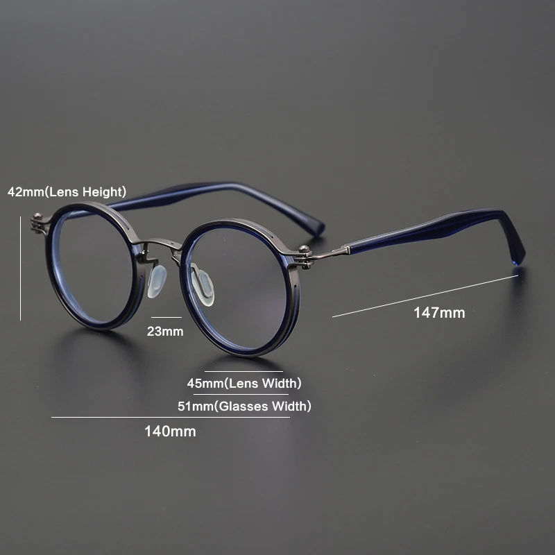 Top Trends: Vintage Round Acetate Glasses Frame Men Retro Myopia Optical Prescription Eyeglasses Frame Women Korea Luxury Brand Eyewear Shoppable Styles - Image 2