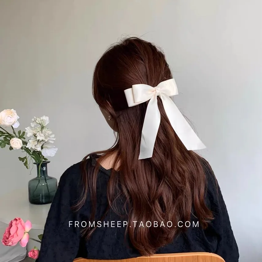 Top Trends: Fashion Fabric Hair Bow Hairpin For Women Girls Ribbon Hair Clips Black White Bow Top Clip Female Hair Accessories Shoppable Styles