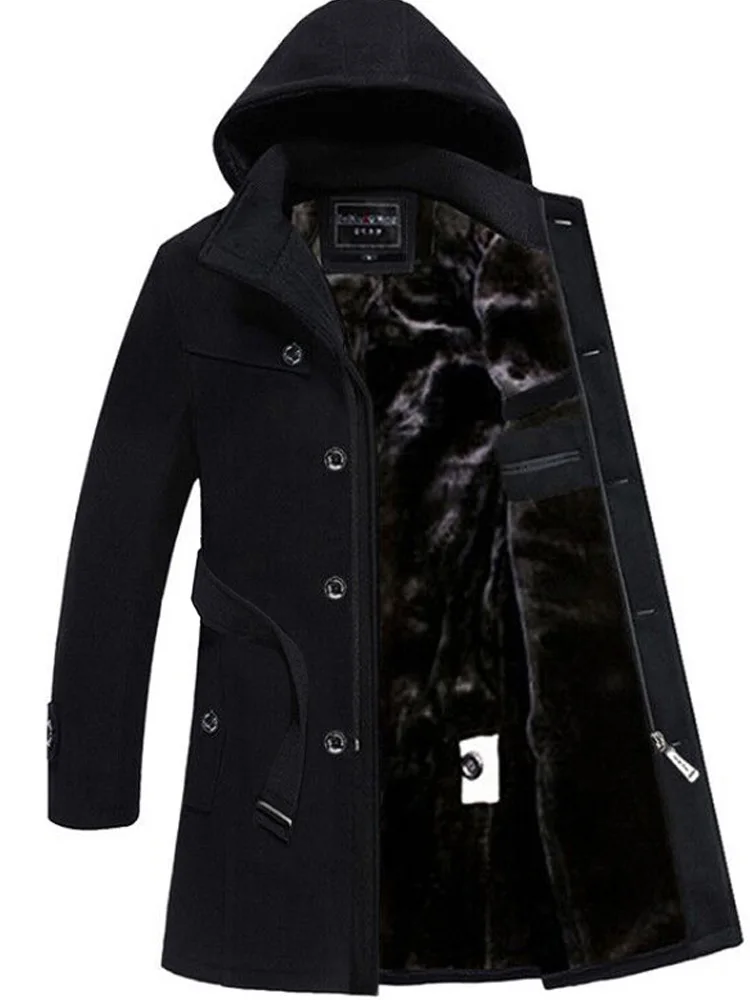 Top Trends: Ages 18-35 Years Old Wool Coat Long High Quality Mens Coat Fashion Cape Wool Coat Coat Warm Outwear Trench Coat Men Shoppable Styles