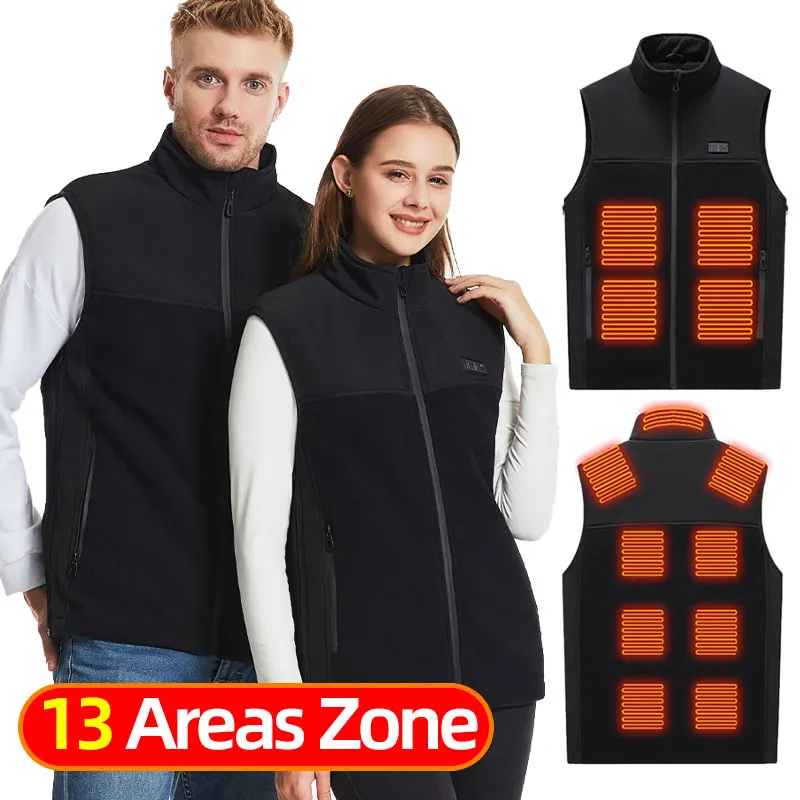 Top Trends: Fleece Heated Vest Men Usb Rechargeable Electric Self Heating Vest Women Warming Heated Jacket Outdoor Hunting Heating Clothing Shoppable Styles