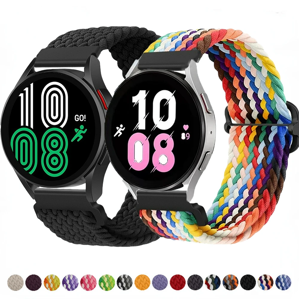 Top Trends: 20mm Braided Solo Loop Strap For Samsung Galaxy Watch 6 / 5 / 4 44mm 40mm Nylon Bracelet Samsung Watch 5 Pro 45mm / 4 / 6Classic 47 43mm Shoppable Styles