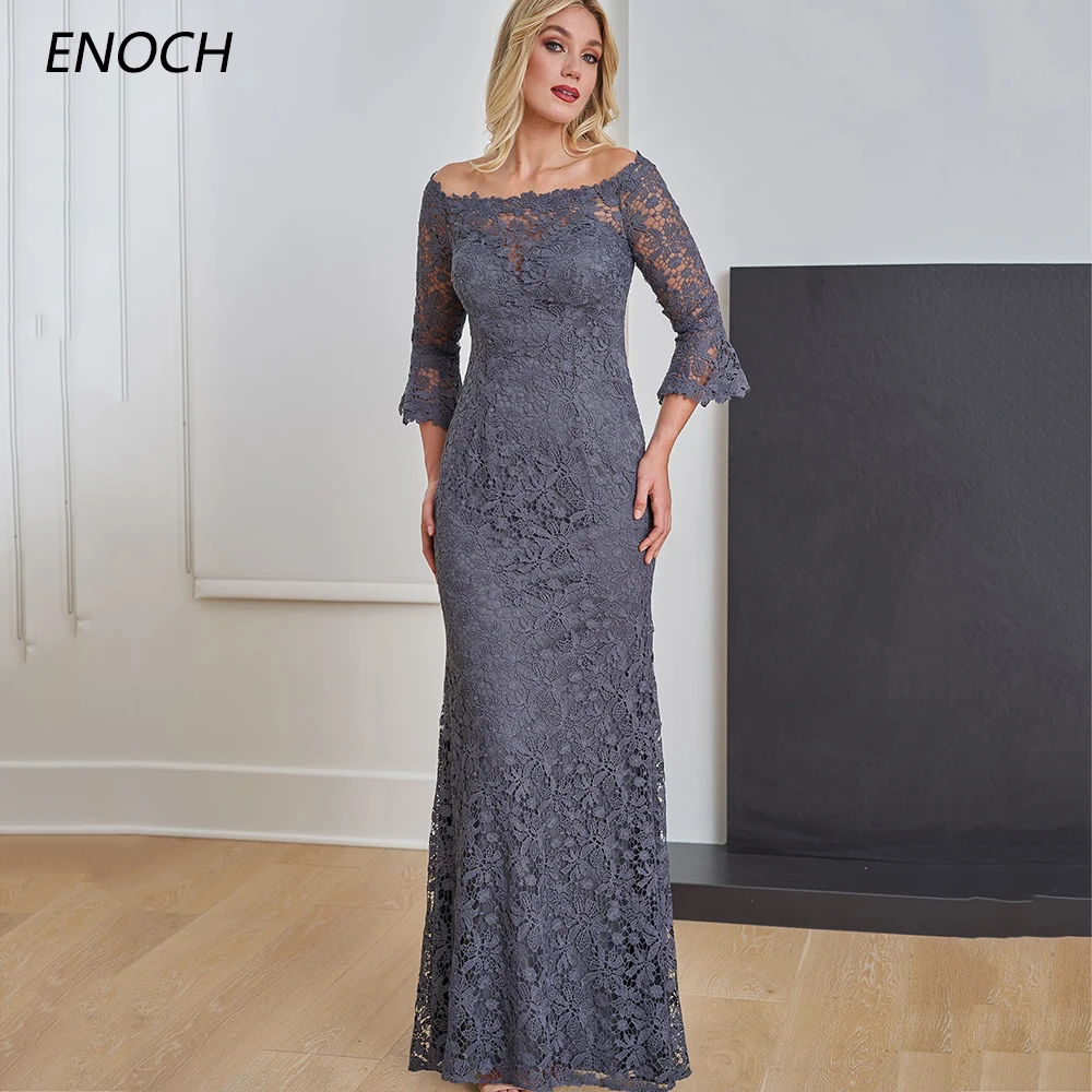 Top Trends: ENOCH Elegant Mother Of The Bride Dresses Lace Half Sleeves Illusion Zipper Formal Weddings Party Gown Vestidos De Novia Women Shoppable Styles