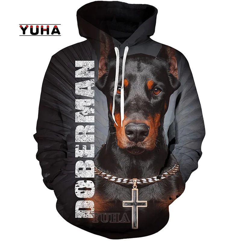 Top Trends: Doberman Spring Autumn Fashion Unisex 3D Print Novelty Hoodie Sweatshirt Animal Pullover For Women And Men Shoppable Styles