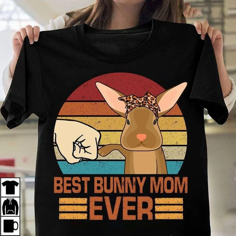 Top Trends: Best Bunny Mom Ever Print T Shirt Women Short Sleeve O Neck Loose Tshirt Summer Women Causal Tee Shirt Tops Camisetas Mujer Shoppable Styles