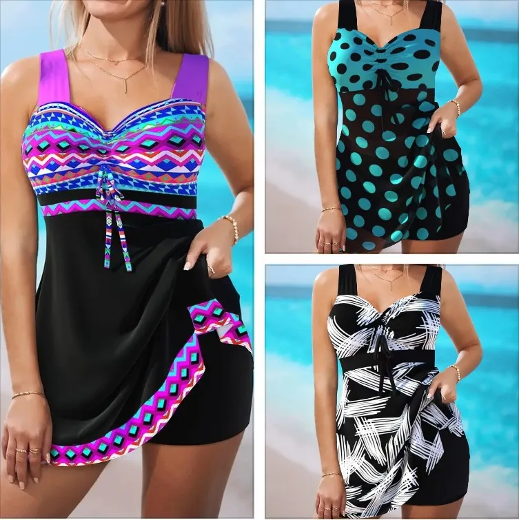 Top Trends: 2023 New Female Summer Striped Print Bikini Sets Swimsuit Women Sexy Bathing Suit Two Piece Set Swimwear Loose Bikinis Set New Shoppable Styles