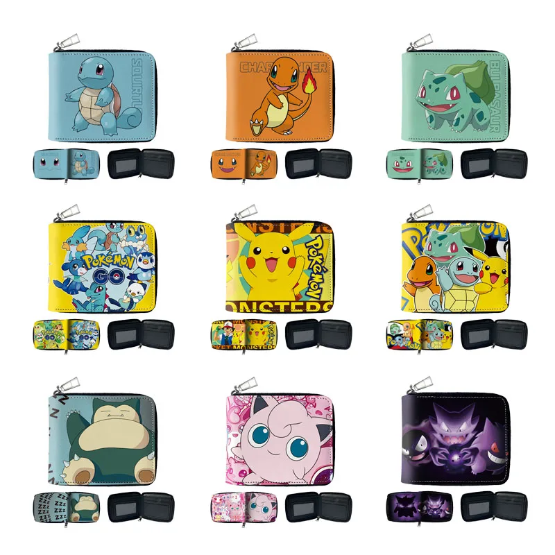 Top Trends: Pokemon Pikachu Eevee Gengar Jigglypuff Cartoon Printing Wallet TAKARA TOMY Peripherals PU Coin Purse Card Holder Children Gifts Shoppable Styles