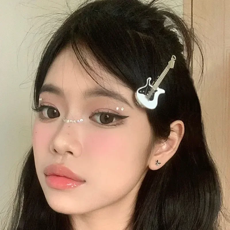 Top Trends: Y2K Cute Guitar Metal Hairpin For Women Harajuku Funny Colorful Hair Clip Barrettes Fashion Girl's Hair Accessories Gifts New Shoppable Styles