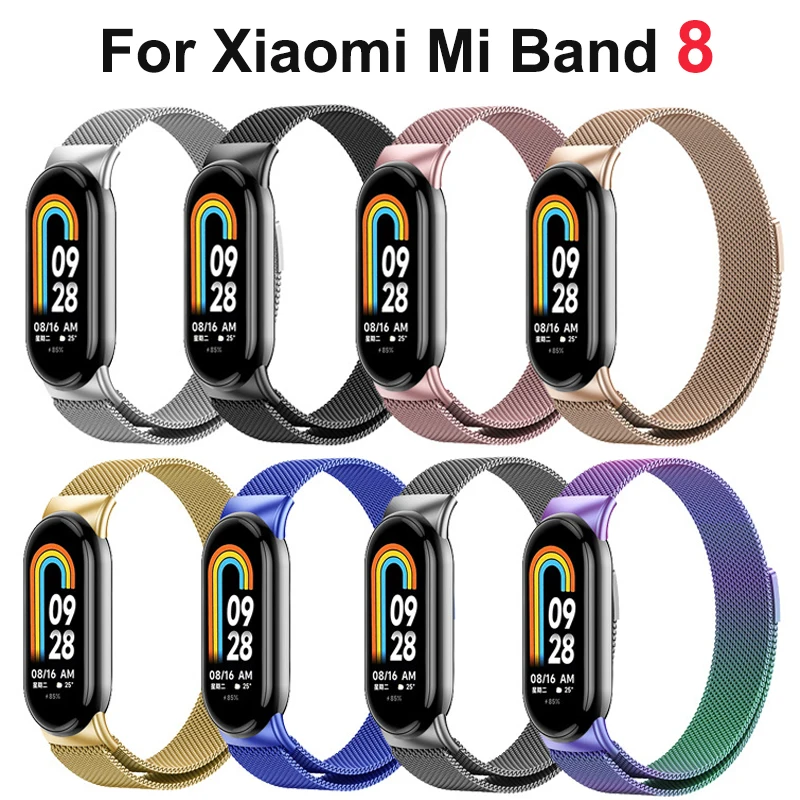 Top Trends: Milanese Loop Strap For Xiaomi Mi Band 8 Metal Magnetic Wristband Miband8 Stainless Steel Watchband For Smart Mi Band 8 Bracelet Shoppable Styles