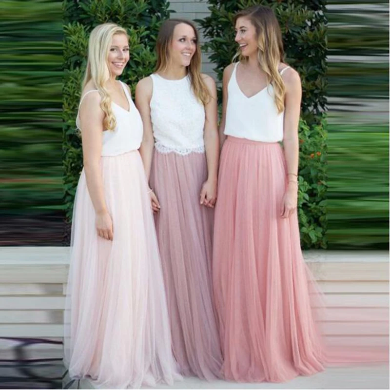 Top Trends: Black Tulle Skirt For Women Elegant Long Skirt Elastic Waist Wedding Guest White Skirts A-line Bridesmaid Ball Skirts Hot Sale Shoppable Styles