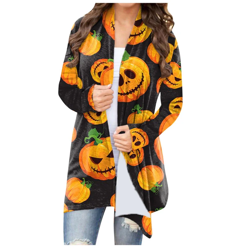 Top Trends: Casual Versatile Halloween Printed Thin Coat Cardigan New Basic Jackets For Women Fashion Woman Clothes Streetwear Ropa De Mujer Shoppable Styles