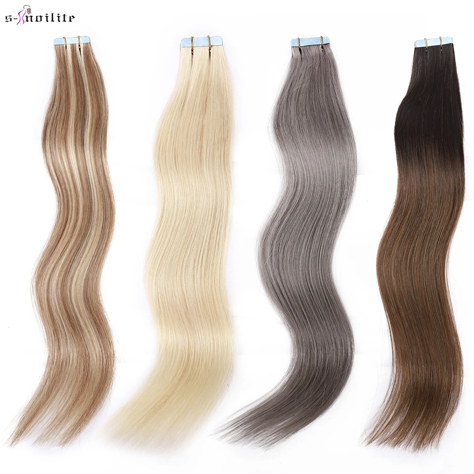 Top Trends: S-noilite 2.5g / pc Natural Hair Extensions Tape In Human Hair Adhesive Seamless Invisible Double Sides Glue In Hair Extensions Shoppable Styles