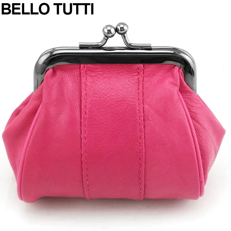 Top Trends: BELLO TUTTI Original Mini Coin Purses Money Clip Fashion Women Key Small Wallets Metal Hasp Genuine Leather Sheepskin Change Bag Shoppable Styles