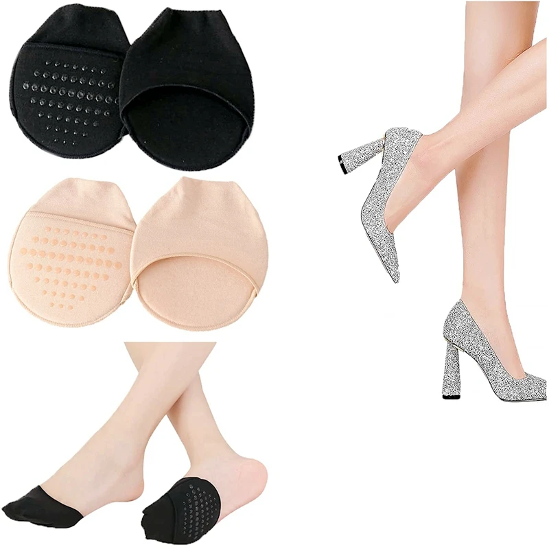 Top Trends: Half Forefoot Socks Foot Cushion Socks For High Heels Seamless Toe Topper Liner Non-Slip Pain Relief Sponge Women's Invisible Shoppable Styles