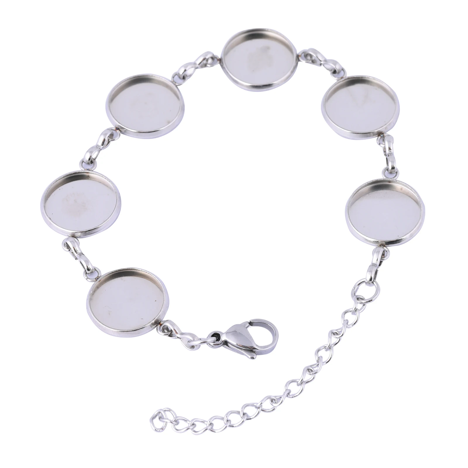 Top Trends: 5pcs Fit 8mm 10mm 12mm Cabochon Bracelet Base Setting Blanks Stainless Chain Bracelets Bezel Findings For Jewelry Making Shoppable Styles