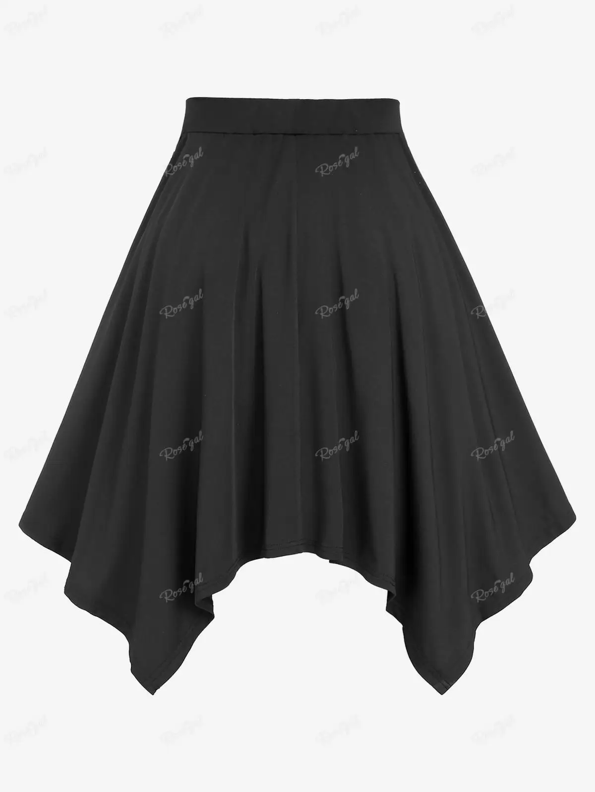 Top Trends: ROSEGAL Plus Size Gothic Asymmetric Skirts Black Textured Mesh Layered Moon Chain Tassel Skirt Elastic Waist Handkerchief Bottom Shoppable Styles - Image 2