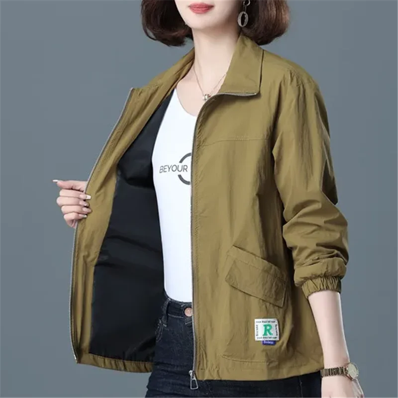 Top Trends: 2023 New Spring And Autumn Fashion Trend Simple Polo Neck Zipper Pocket Double Oversized Loose Casual Solid Women's Coat Shoppable Styles