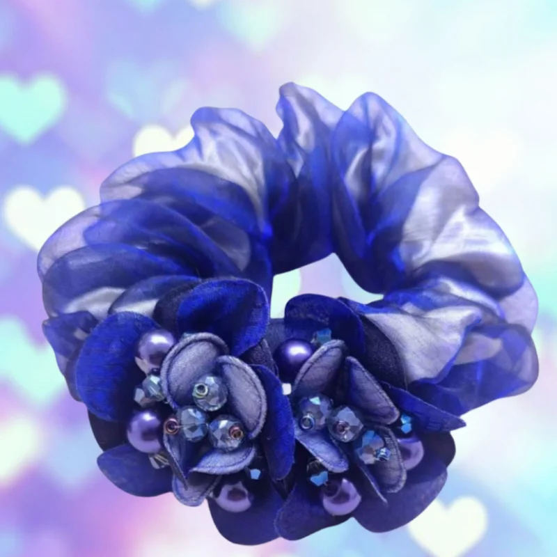 Top Trends: Rubber Band Headdress Flower Hair Rope Elegant Woman Updo Horse Tail Elastic Large Scrunchie Hair Accessories For Women Shoppable Styles - Image 5