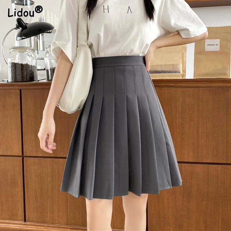 Top Trends: Women&#039;s Clothing Preppy Style Young Style Fashion Casual Office Lady Loose High Waist Solid Simplicity Thin Summer Mini Skirts Shoppable Styles