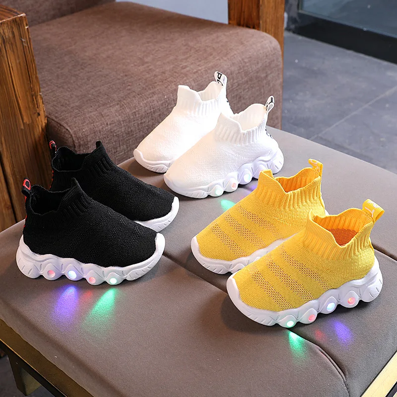 Top Trends: Size 21-30 New LED Children Glowing Shoes Baby Luminous Sneakers Boys Lighting Running Shoes Kids Breathable Mesh Sneakers Shoppable Styles