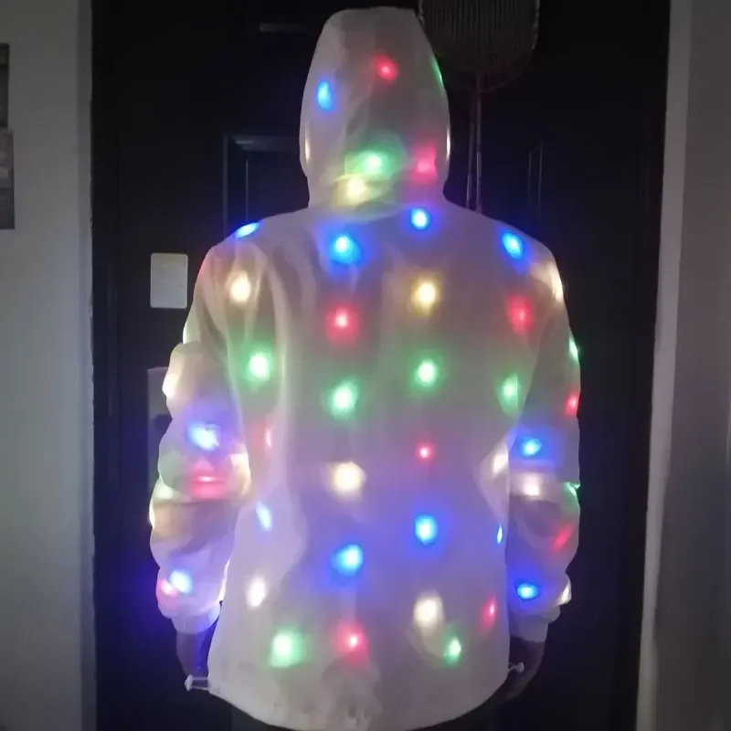 Top Trends: Dancing Costume LED Jacket Luminous Led Cosplay Clothes Halloween Costume Party Clothes Pocket With Zipper Shoppable Styles