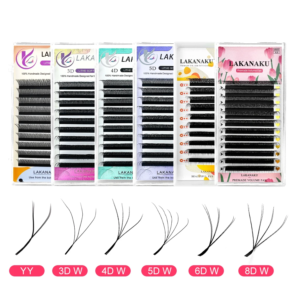 Top Trends: LAKANAKU 5D Shape Cilia Eyelash Extension 0.07 C / D Mink Natural Soft Professional Makeup Cilios Shoppable Styles