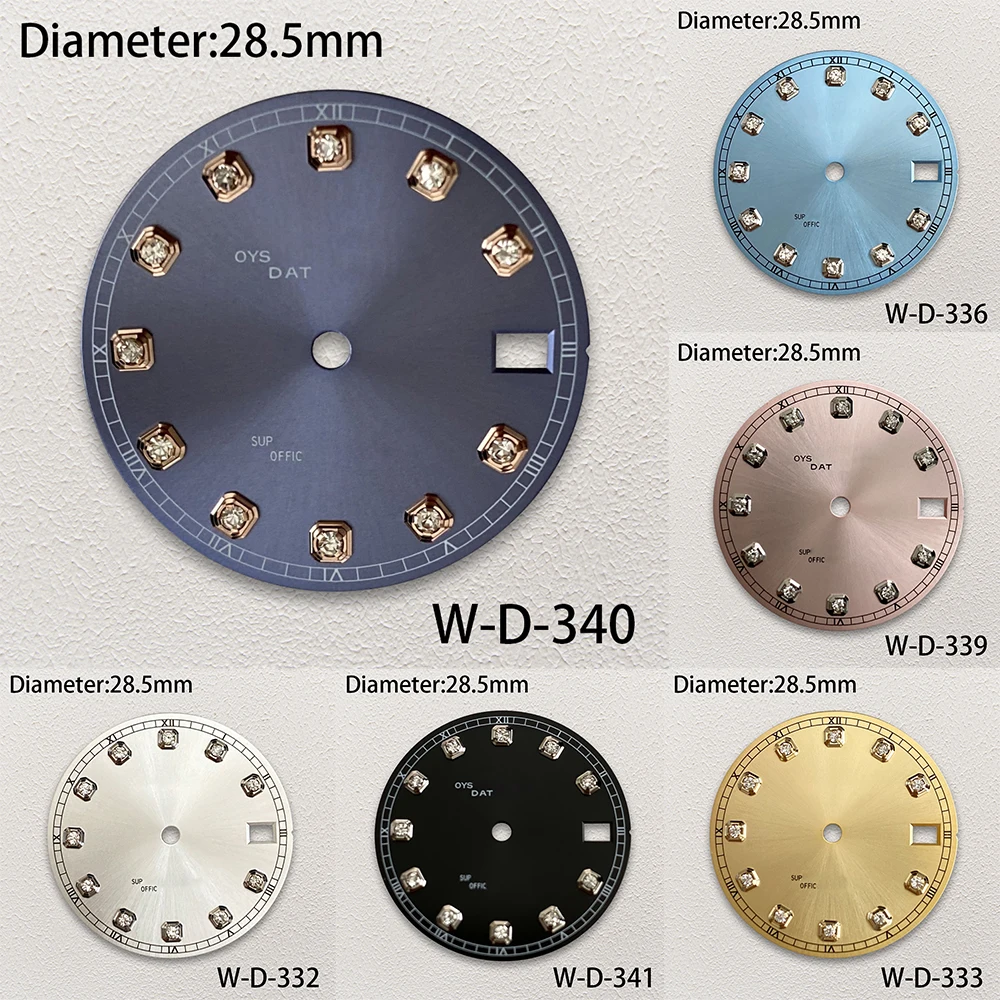 Top Trends: 28.5mm S Logo Diamond Date Just Dial Suitable For NH35 / NH36 / 4R / 7S Movement Watch Modification Accessories Shoppable Styles