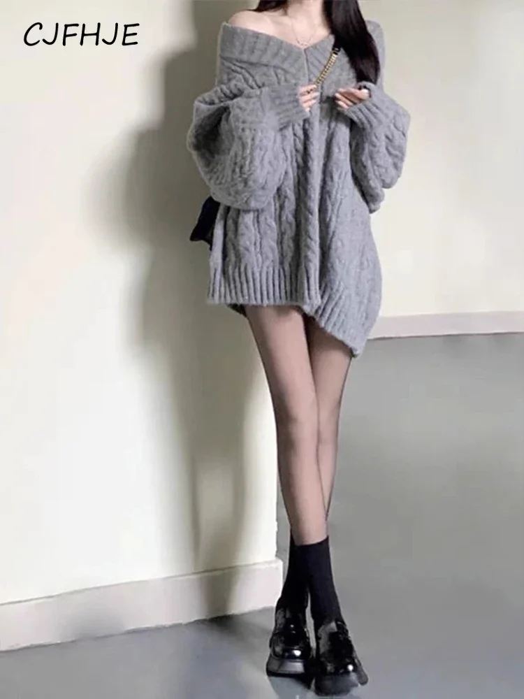 Top Trends: CJFHJE Sweater Women Winter Pullover Sweater Oversize Knitting Tops Vintage Long Sleeve Fall Female Knitted Outerwear Warm Pull Shoppable Styles