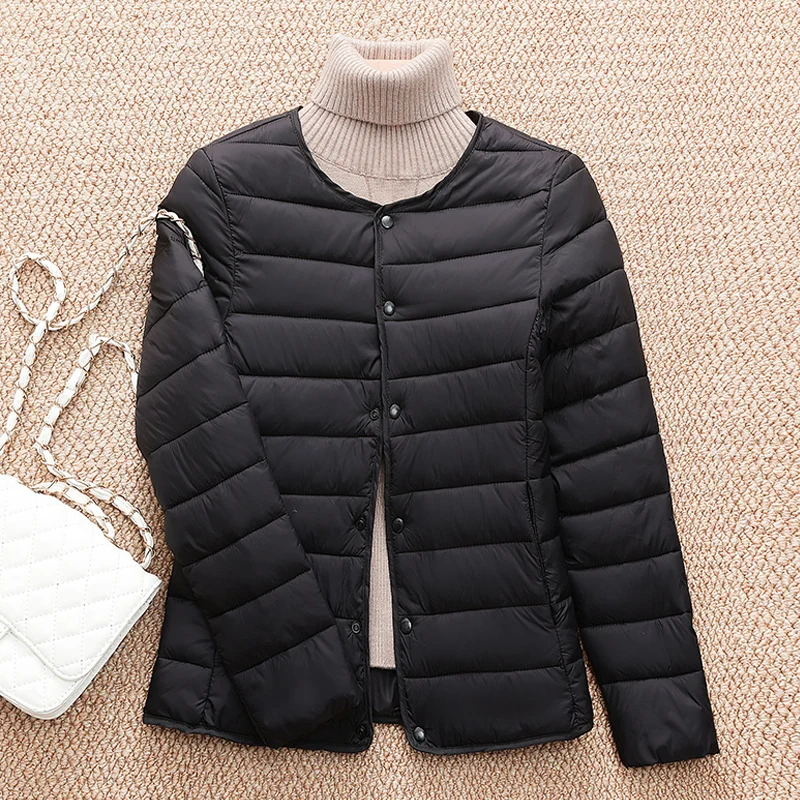 Top Trends: Winter Jackets For Women 2023 New Fashion Warm Solid Short Cotton-Padded Parkas Coat Female Ultra Light Collarless Liner Clothes Shoppable Styles