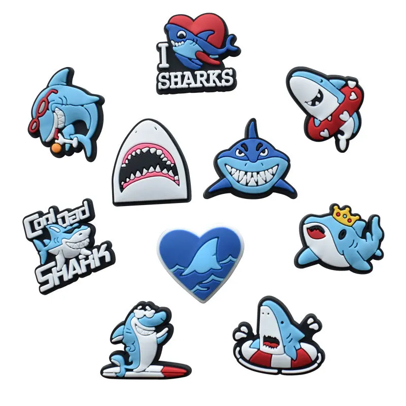 Top Trends: Shark Croc Charms Pin Single Sale Animalsfor Crocs Accessories Bracelet Wristband For Kid's Adults Party Birthday Favor Gifts Shoppable Styles