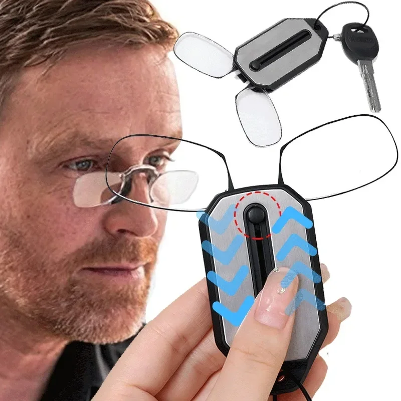 Top Trends: Folding Legless Nose Clip Reading Glasses Men Women Mini Portable Smart Magnifier Glasses Ultra-light Diopter+ 1.0 To + 3.0 Shoppable Styles