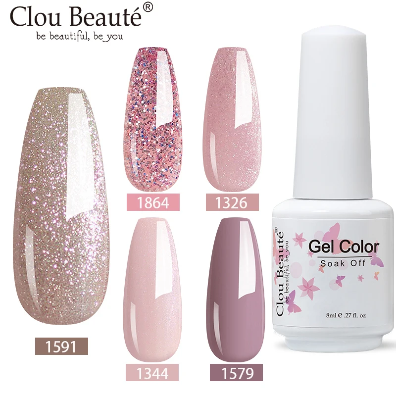 Top Trends: Clou Beaute 8ml 79 Candy Colors UV Nail Gel Polish Soak Off Fingernail Polish Gel Varnish Gelpolish Pink Beige Gel Lacquer Shoppable Styles