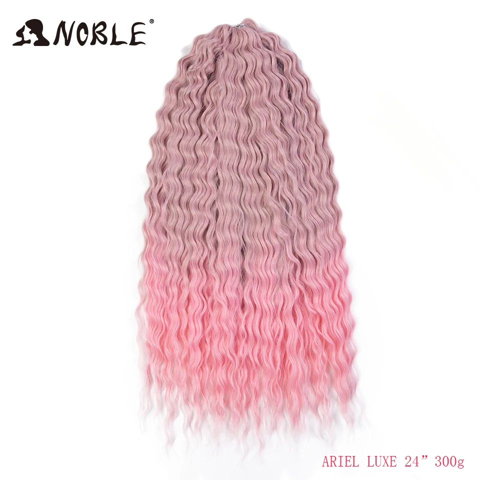 Top Trends: Noble Synthetic Hair Cosplay Water Wave 24Inch Twist Crochet Hair Braid Hair Ombre Blonde Pink Deep Wave Braiding Hair Extension Shoppable Styles