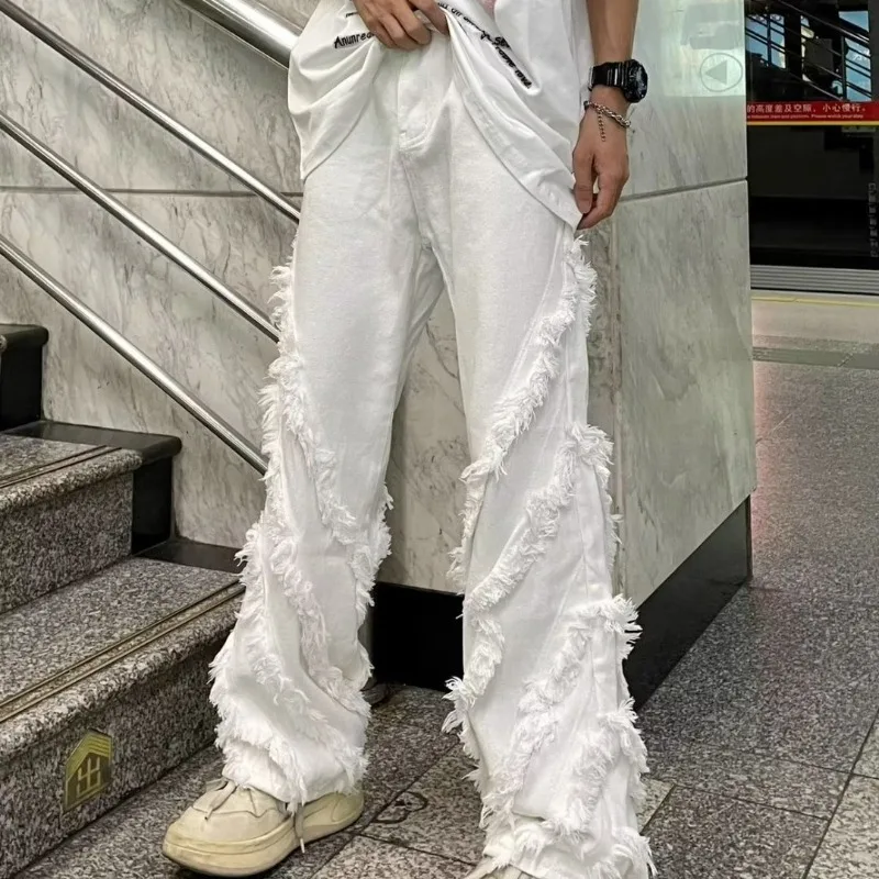 Top Trends: Men Baggy Jeans Y2K Streetwear Black White Denim Pants For Men Casual Wide-leg Jeans Trousers Shoppable Styles