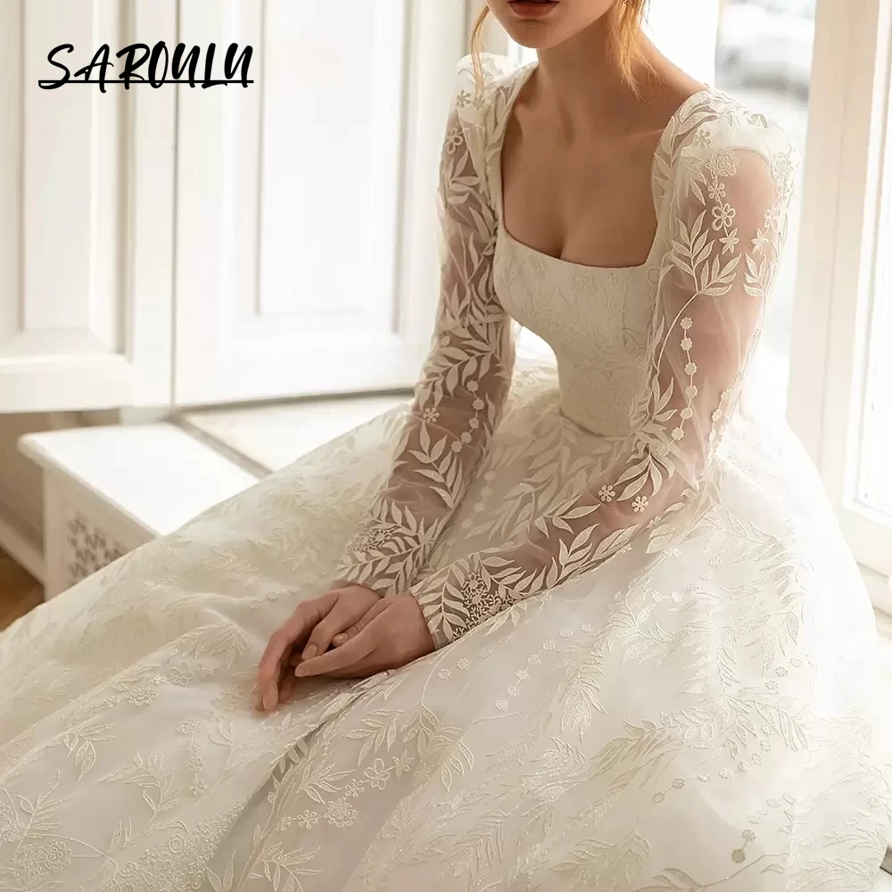 Top Trends: Detachable Long Sleeve Lace Wedding Dresses For Woman Ballgown Square Neck Bride Dresses Bridal Gown Vestidos De Novia Shoppable Styles - Image 3