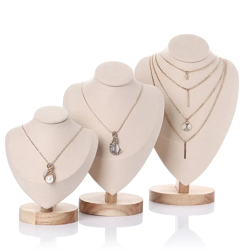 Top Trends: Model Bust Show Exhibitor Velvet Jewelry Display Necklace Pendants Mannequin Jewelry Stand Organizer 3 Colors Shoppable Styles