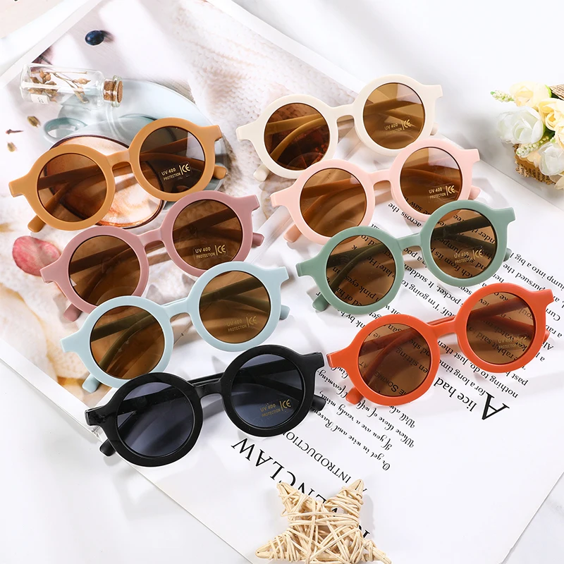 Top Trends: Korean Cute Round Sunglasses For Kids Girls Boys Children&#039;s Sun Glasses UV400 Protection De Sol Gafas Shoppable Styles