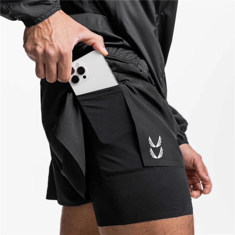 Top Trends: 2022 NEW Summer Running Shorts Men 2 In 1 Hidden Pockets Quick Dry GYM Sport Shorts Fitness Jogging Workout Shorts Men Shorts Shoppable Styles