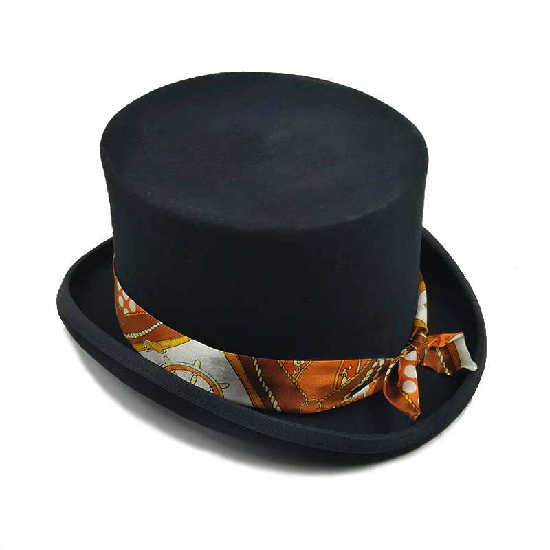 Top Trends: 2024 Pink And Purple High Top Hat Magician High Hat British Black Jazz Top Hats Male And Female Court Gentleman Flat Felt Hat Shoppable Styles - Image 5