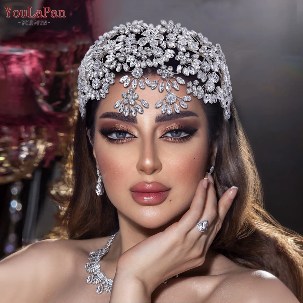 Top Trends: TOPQUEEN Bridal Headband Wedding Tiara Handmade Woman Hair Ornaments Jewelry Bride Hair Accessories Rhinestone Headdress HP430 Shoppable Styles