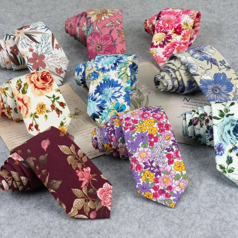 Top Trends: Floral New Cotton Neck Tie Beautiful Mens 6cm Dress Wedding Accessories Party Tuxedo Shirt Tie Gift Fashion Male Necktie Cravat Shoppable Styles