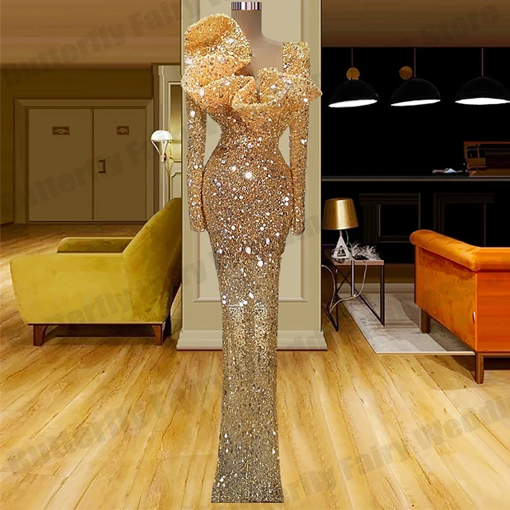 Top Trends: Gorgeous Evening Dresses For Women's New Dresses Long Sleeve Party Gown Sequin Sparkly Glitter Skirts Robe Clothing For Girls Shoppable Styles - Image 2