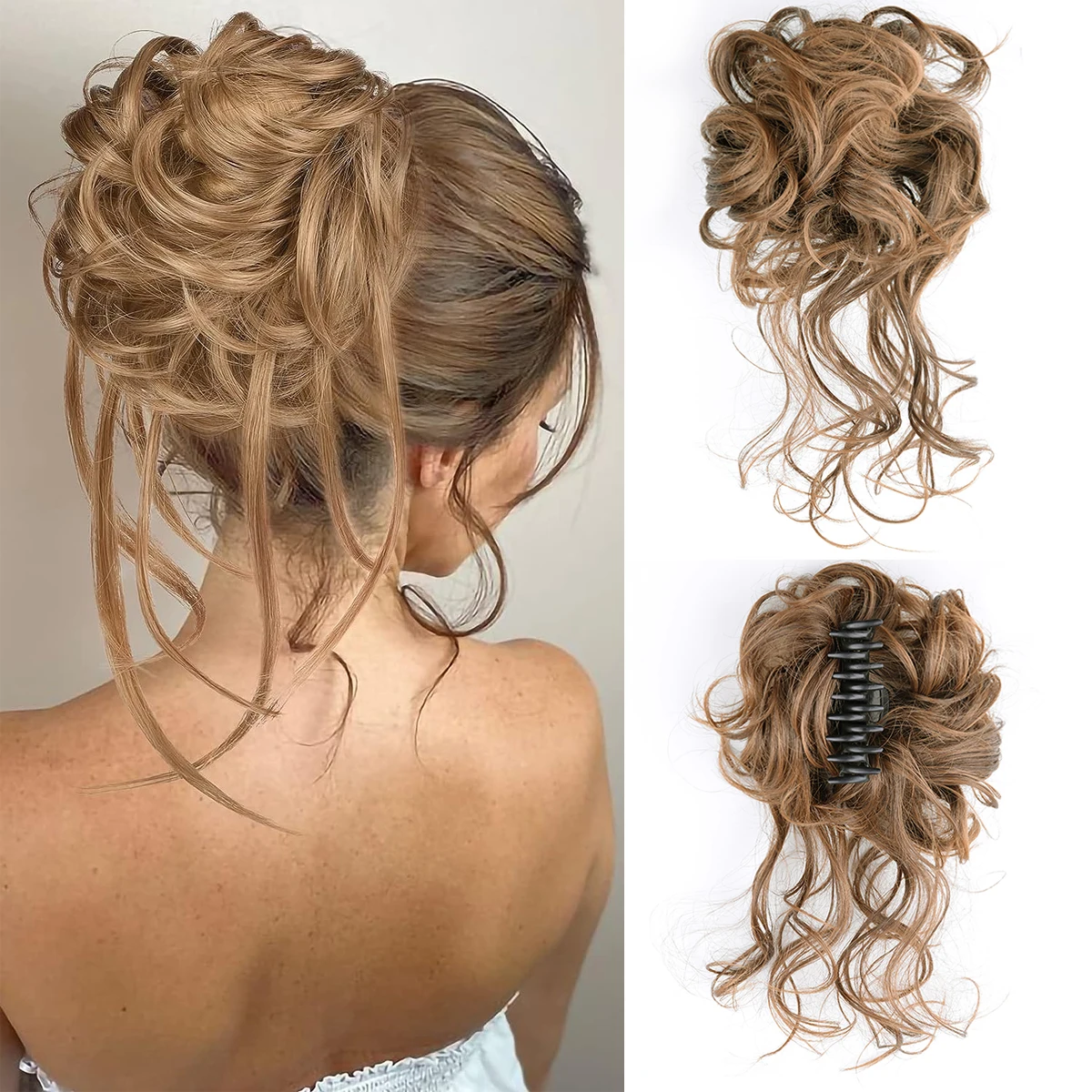 Top Trends: Chorliss Synthetic Claw Chignon Women Messy Curly Fluffy Hair Bun Clip In Ponytail Hair Extensions Natural False Hairpieces Shoppable Styles