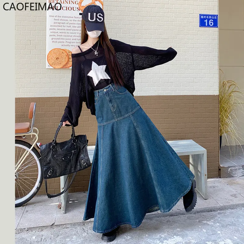 Top Trends: Ковбои с закругленной юбкой 2023 Long High Waist Versatile Fishtail Denim Skirt Woman Skirt Long Skirts For Women Shoppable Styles - Image 3